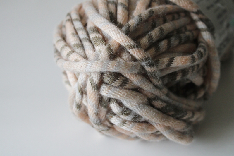photo of Bernat Yarnspirations Colorwhirl yarn tube knit chunky bulky weight icord 250 gram ball earth tones  #4