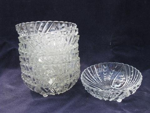 photo of Berwick bubble pattern vintage Anchor Hocking glass fruit or berry bowls, set of 8 #1