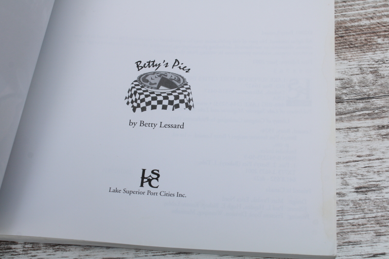 photo of Betty's Pies Favorite Recipes cookbook, north woods Minnesota bakery specialties  #2