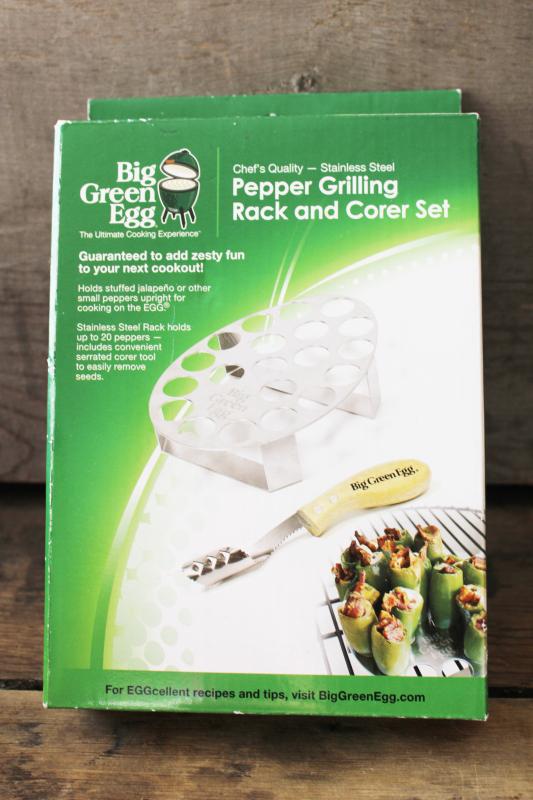 photo of Big Green Egg accessory grill rack for grilling peppers, making jalapeno poppers #1