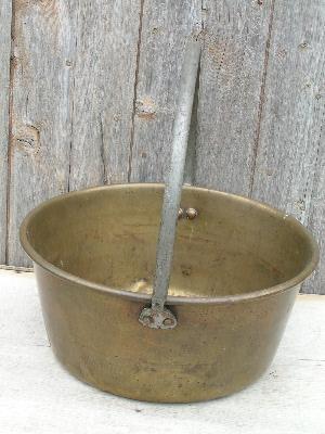 photo of Big old antique brass apple butter kettle caldron pot #3