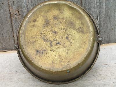 photo of Big old antique brass apple butter kettle caldron pot #4