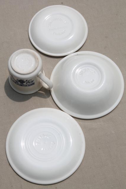 photo of Biltons - England blue onion vintage china breakfast dishes set, tea mugs, bowls, plates #7