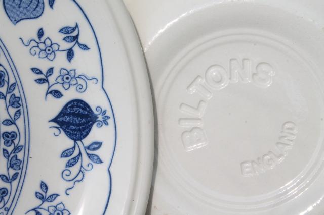 photo of Biltons - England blue onion vintage china breakfast dishes set, tea mugs, bowls, plates #10