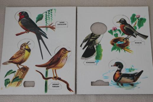 photo of Bird Fun song birds puzzles, vintage Built Rite children's puzzle game set #4