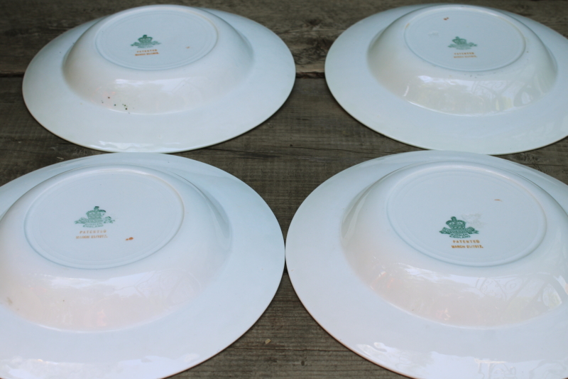 photo of Bird of Paradise antique Wood & Sons china large soup bowls, 1917 patent date vintage chinoiserie  #9