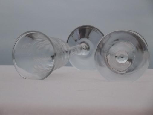 photo of Blossoms Libbey Rock Sharpe cordial glasses, tiny vintage wine goblets  #3
