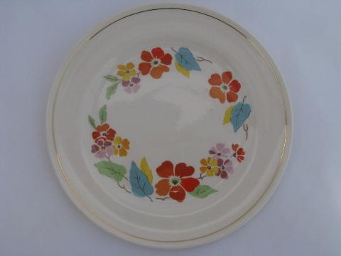 photo of Blossomtime vintage USA china, orange flowers bright leaves, 6 plates #2