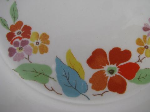 photo of Blossomtime vintage USA china, orange flowers bright leaves, salad plates #3