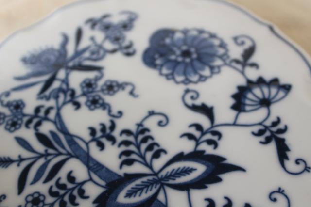 photo of Blue Danube onion or meissen pattern porcelain trivet, vintage blue & white china #3