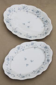 catalog photo of Blue Garland china oval platters, vintage Bavaria mark Johann Haviland