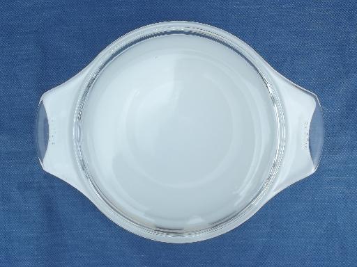 photo of Blue Iris print Pyrex casserole dish, 80s vintage England, never used #3