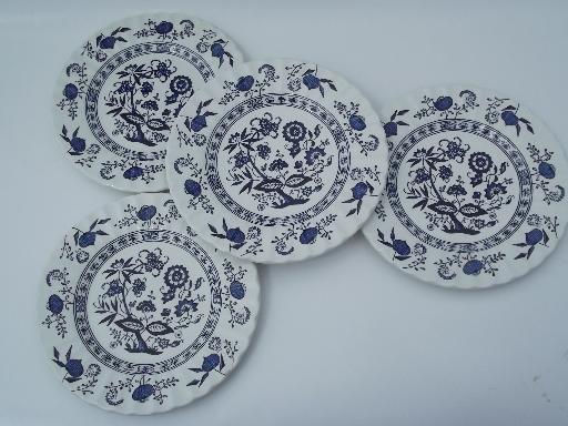 photo of Blue Nordic J&G Meakin classic English china plates, blue and white onion #1