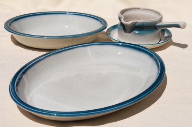 photo of Blue Pacific Wedgwood casual dinnerware, serving platter, oval bowl, gravy or sauce pitcher #6