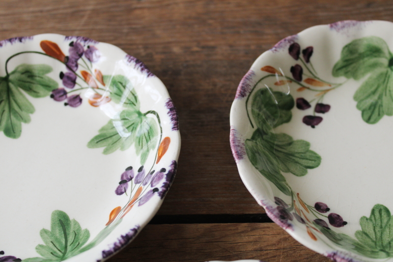 photo of Blue Ridge Southern Potteries vintage hand painted pottery bowls, huckleberry or blueberries pattern  #8