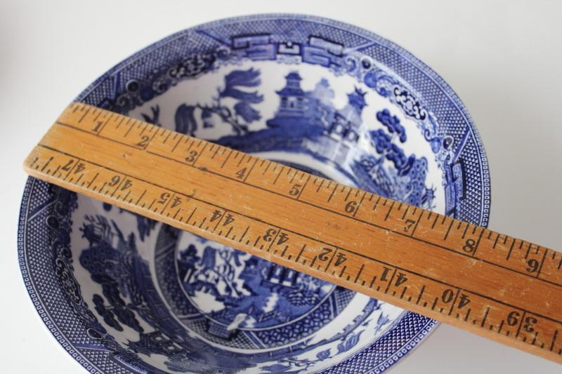 photo of Blue Willow Johnson Bros England round serving vegetable bowl never used, 1990s vintage  #2