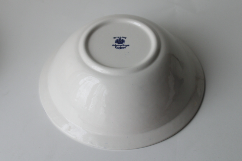 photo of Blue Willow Johnson Bros England round serving vegetable bowl never used, 1990s vintage  #4