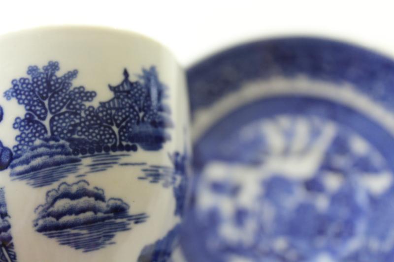 photo of Blue Willow vintage Shenango restaurant china, Chinese style tea bowl cup & saucer #4