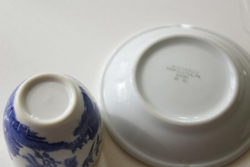 photo of Blue Willow vintage Shenango restaurant china, Chinese style tea bowl cup & saucer #6