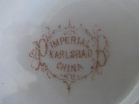 photo of Bohemia antique Imperial Karlsbad floral transferware china, 12 berry bowls #3