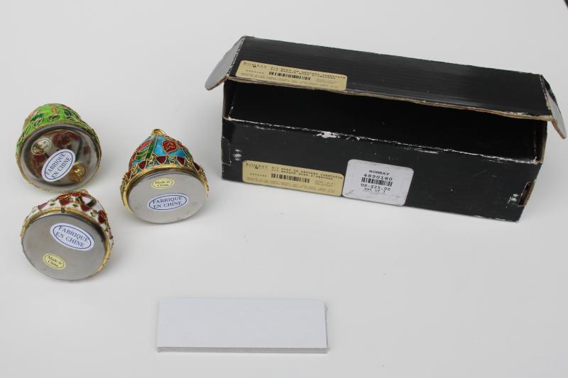 photo of Bombay Co cloisonne enameled Christmas ornament place card holders hors d'oeuvres markers #2