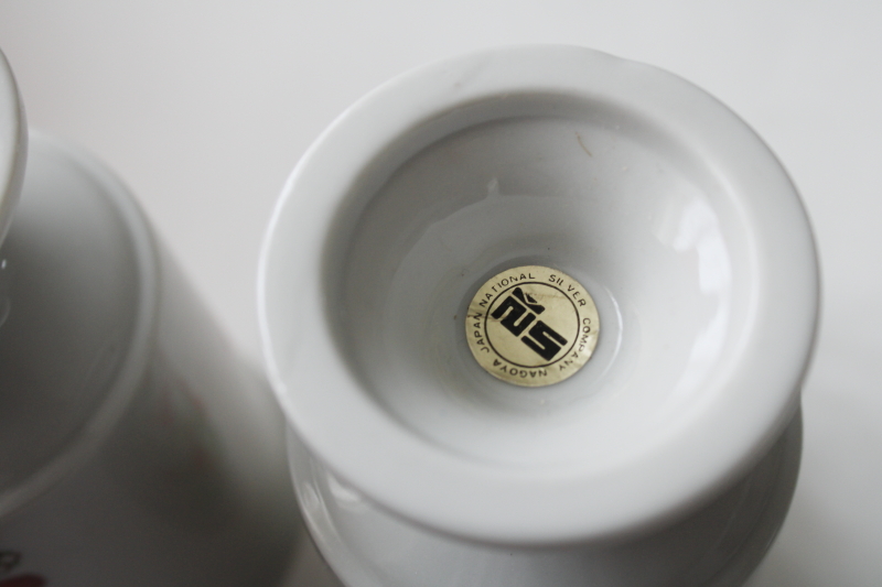 photo of Bonjour vintage ceramic mugs w/ cherries & berries strawberries print, country cottage kitchen  #4
