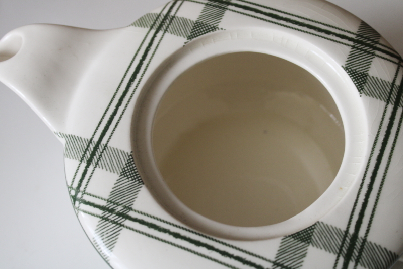 photo of Bonnie Scots green tartan plaid pattern teapot mid century modern vintage USA Royal china  #6