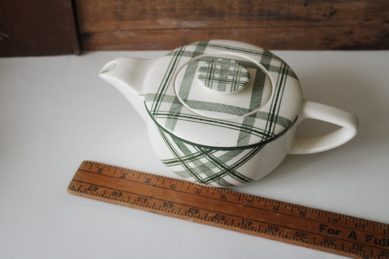 photo of Bonnie Scots green tartan plaid pattern teapot mid century modern vintage USA Royal china  #8