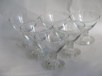 catalog photo of Boopie candlewick beads footed sherbet glasses, vintage Hocking glass