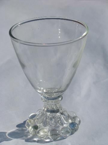 photo of Boopie candlewick beads footed wine or juice glasses, vintage Hocking glass #2