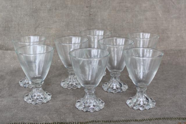 photo of Boopie pattern Anchor Hocking, vintage cocktail glasses, beaded edge footed tumblers #1