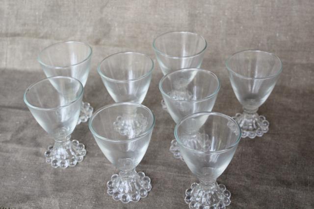 photo of Boopie pattern Anchor Hocking, vintage cocktail glasses, beaded edge footed tumblers #2