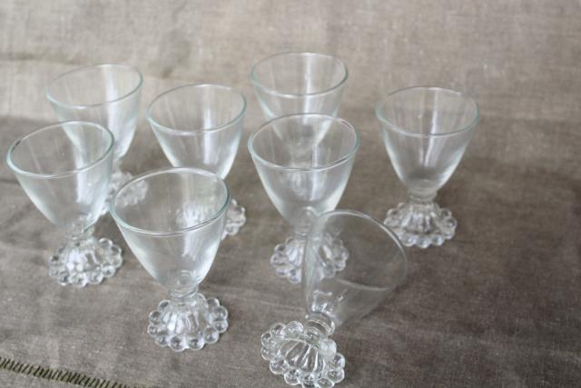 photo of Boopie pattern Anchor Hocking, vintage cocktail glasses, beaded edge footed tumblers #3