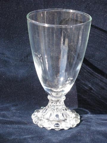 photo of Boopie pattern candlewick bead edge water glasses, set of 10, vintage pressed glass #2