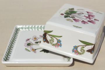 catalog photo of Botanic Garden Portmeirion covered butter dish, plate & cyclamen cover