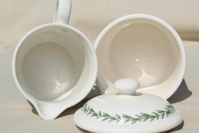 photo of Botanic Garden Portmeirion cream pitcher & sugar set, drum bowl w/ lid, creamer #5