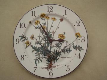 catalog photo of Botanica Villeroy & Boch china plate wall clock