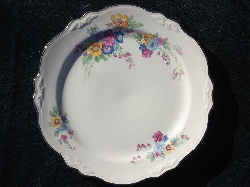 photo of Bouquet Virginia Rose Homer Laughlin, vintage china dishes set for 4 #4