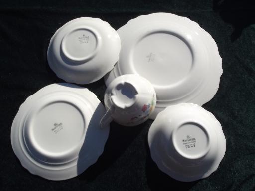 photo of Bouquet Virginia Rose Homer Laughlin, vintage china dishes set for 4 #6