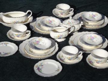 catalog photo of Bouquet Virginia Rose Homer Laughlin, vintage china dishes set for 4