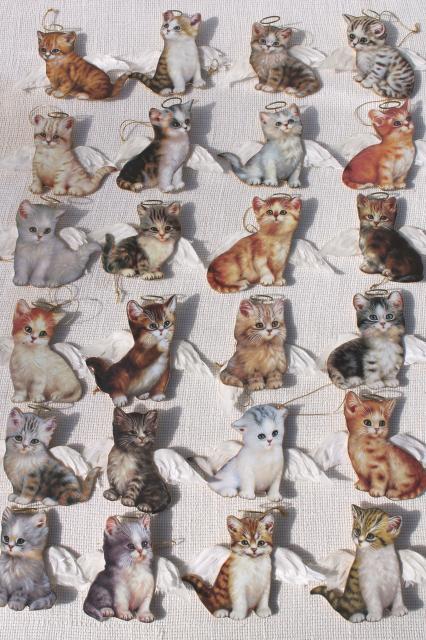 photo of Bradford Exchange Purr-fect Little angels kittens, whole tree of kitty cat Christmas ornaments #1