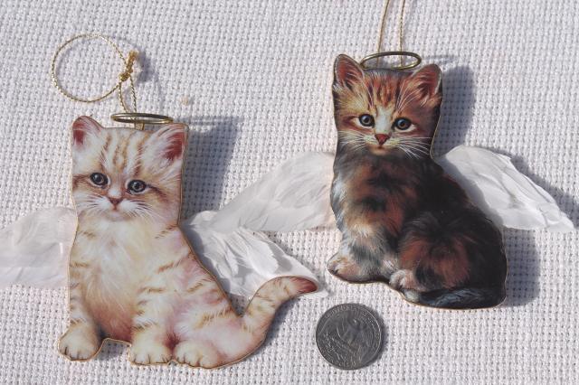 photo of Bradford Exchange Purr-fect Little angels kittens, whole tree of kitty cat Christmas ornaments #6