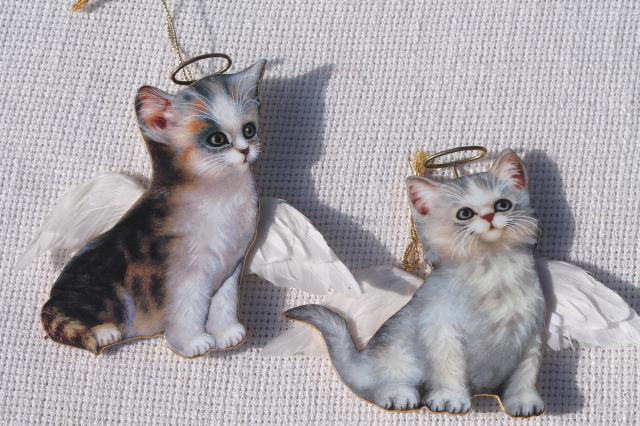 photo of Bradford Exchange Purr-fect Little angels kittens, whole tree of kitty cat Christmas ornaments #8