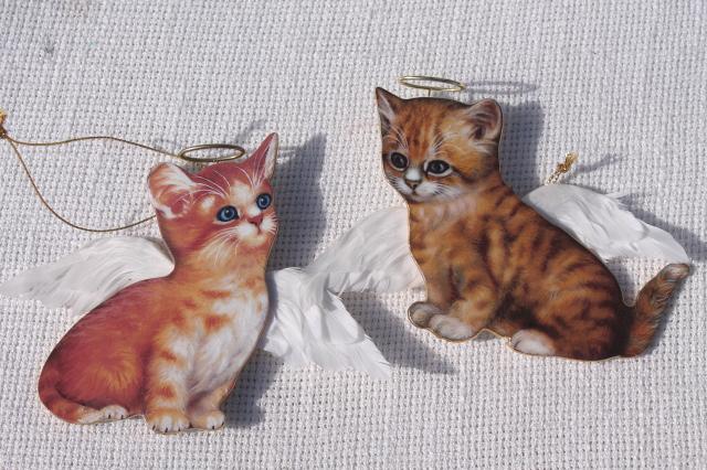 photo of Bradford Exchange Purr-fect Little angels kittens, whole tree of kitty cat Christmas ornaments #10