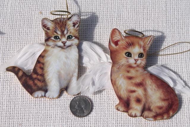 photo of Bradford Exchange Purr-fect Little angels kittens, whole tree of kitty cat Christmas ornaments #12