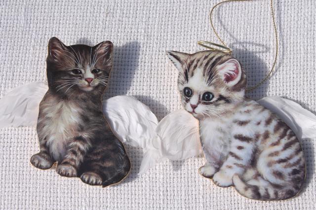 photo of Bradford Exchange Purr-fect Little angels kittens, whole tree of kitty cat Christmas ornaments #15