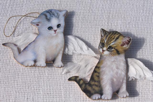 photo of Bradford Exchange Purr-fect Little angels kittens, whole tree of kitty cat Christmas ornaments #17