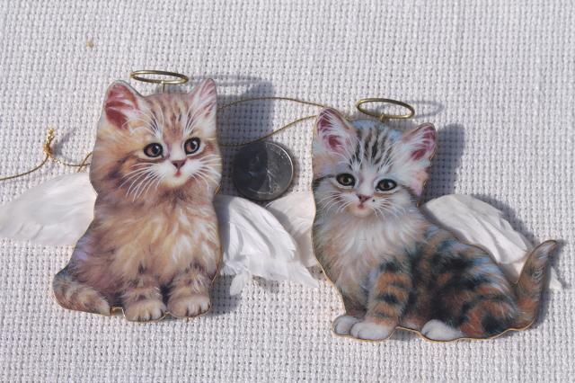photo of Bradford Exchange Purr-fect Little angels kittens, whole tree of kitty cat Christmas ornaments #22