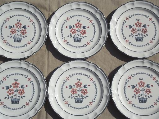 photo of Brambleberry Cumberland flower basket plates, Hearthside Japan stoneware #2