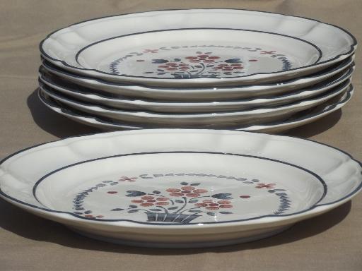 photo of Brambleberry Cumberland flower basket plates, Hearthside Japan stoneware #3